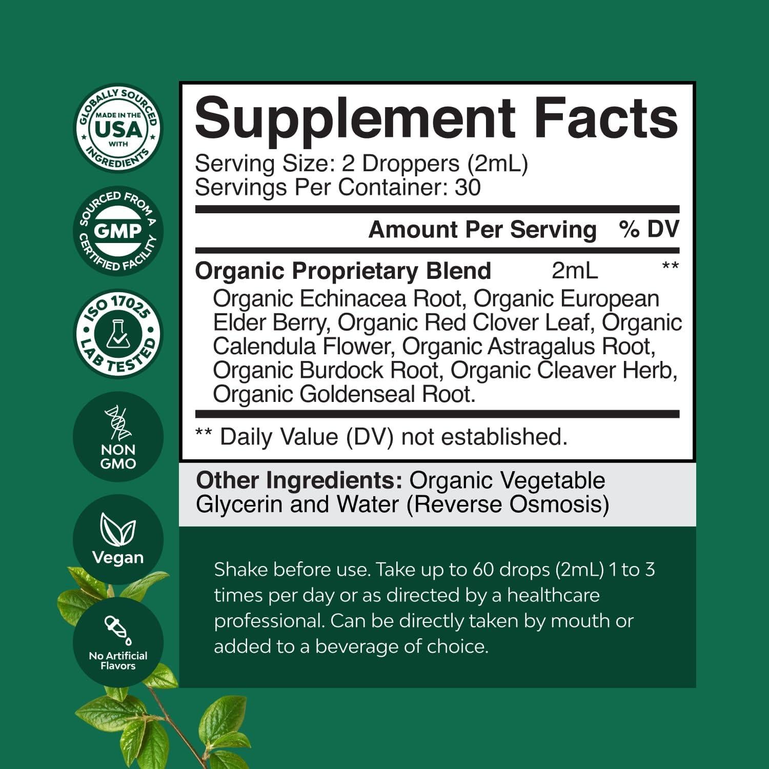 Gotas de Drenaje Linfático Natures Craft - 30 Porciones Veganas