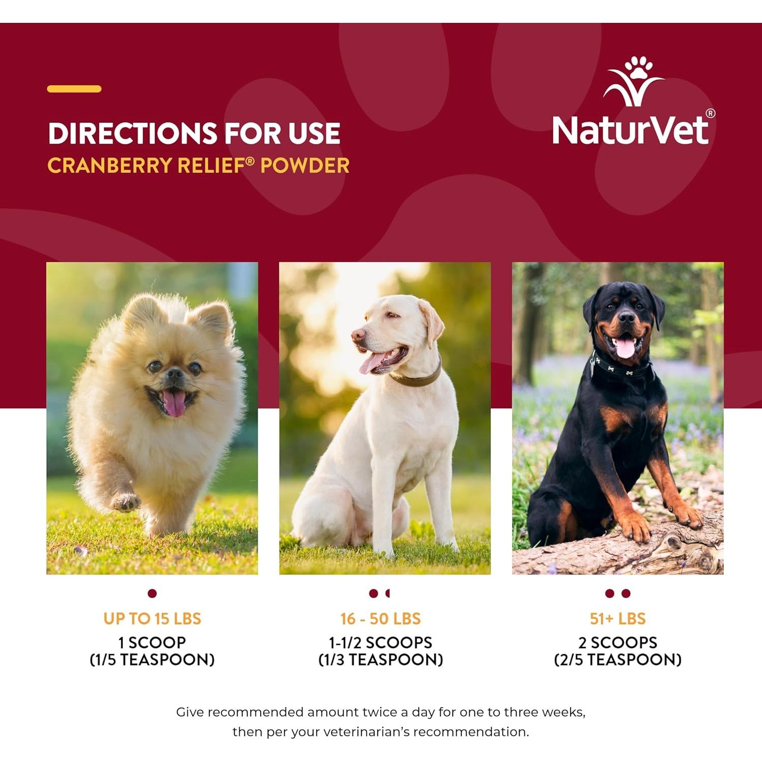 NaturVet Alivio de Arándano Plus 50g - Suplemento Urinario