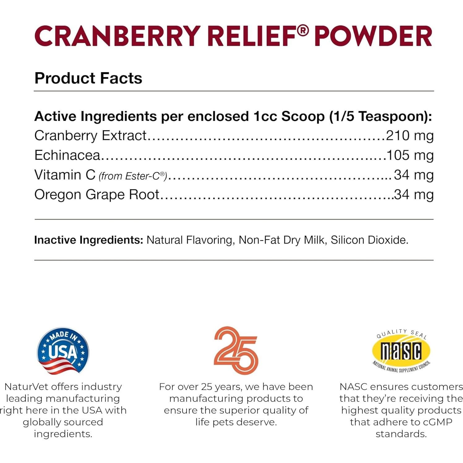 NaturVet Alivio de Arándano Plus 50g - Suplemento Urinario