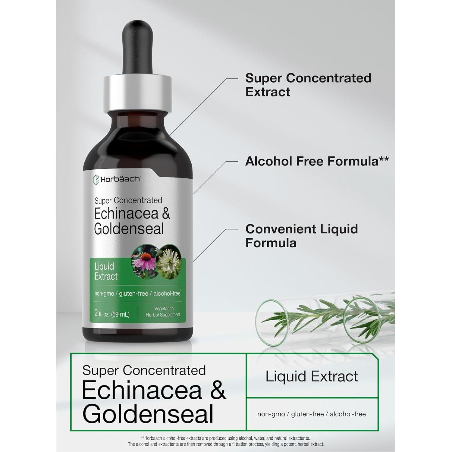 Extracto Líquido de Echinacea y Goldenseal Horbaach 59 ml