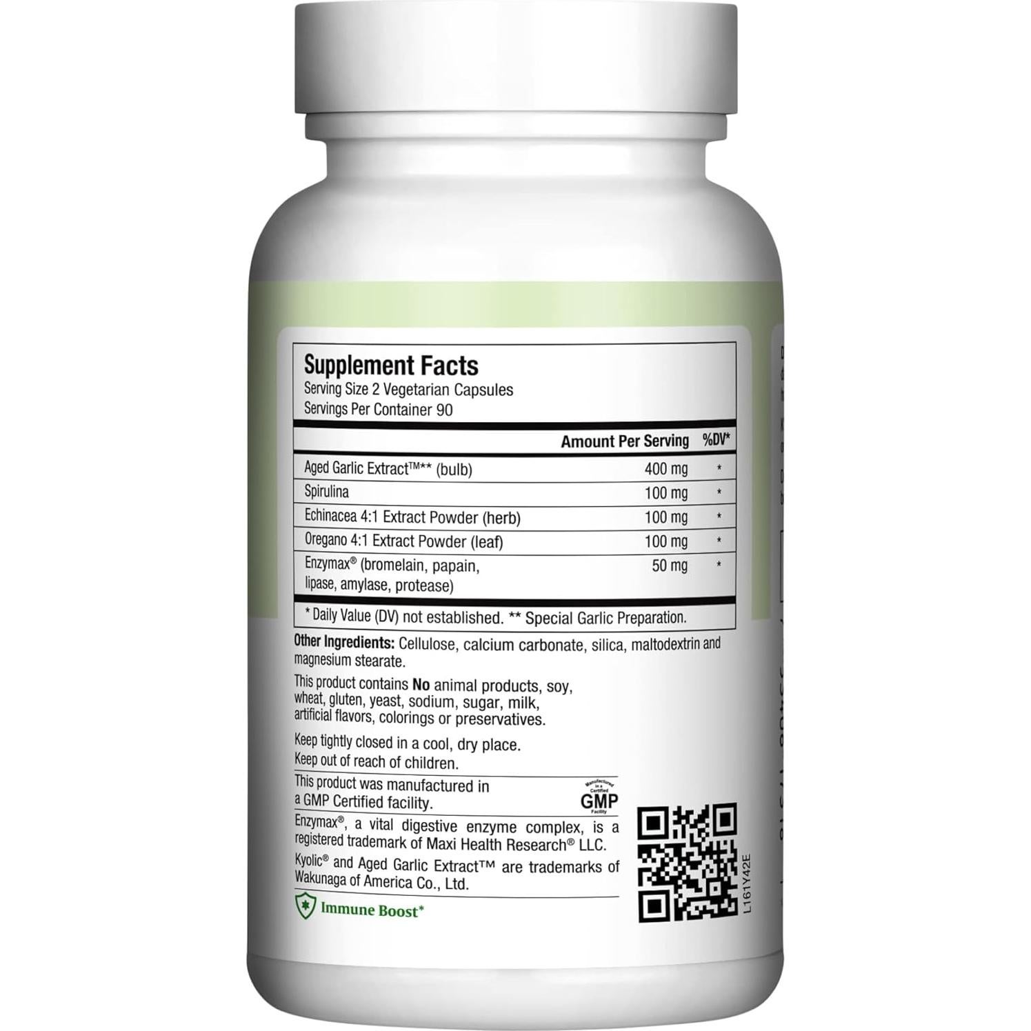 Maxi Health - Maxi Biotic Ajo Kyolic 180 Cápsulas Vegetales