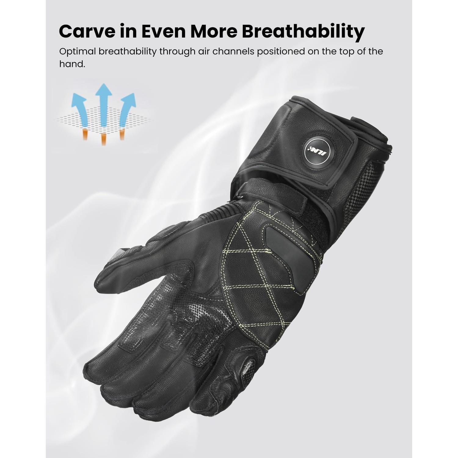 Guantes de motocicleta ILM GRC01L Cuero Transpirables