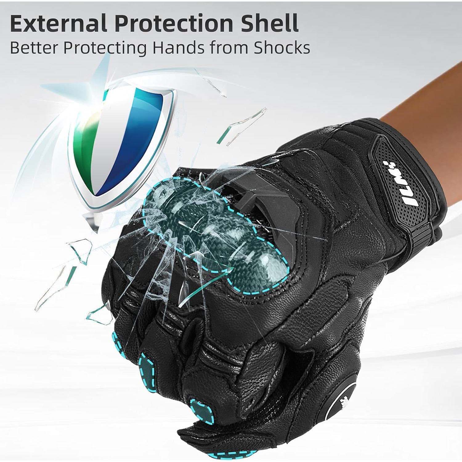 Guantes de motocicleta ILM Air Flow 3XL Negro táctiles