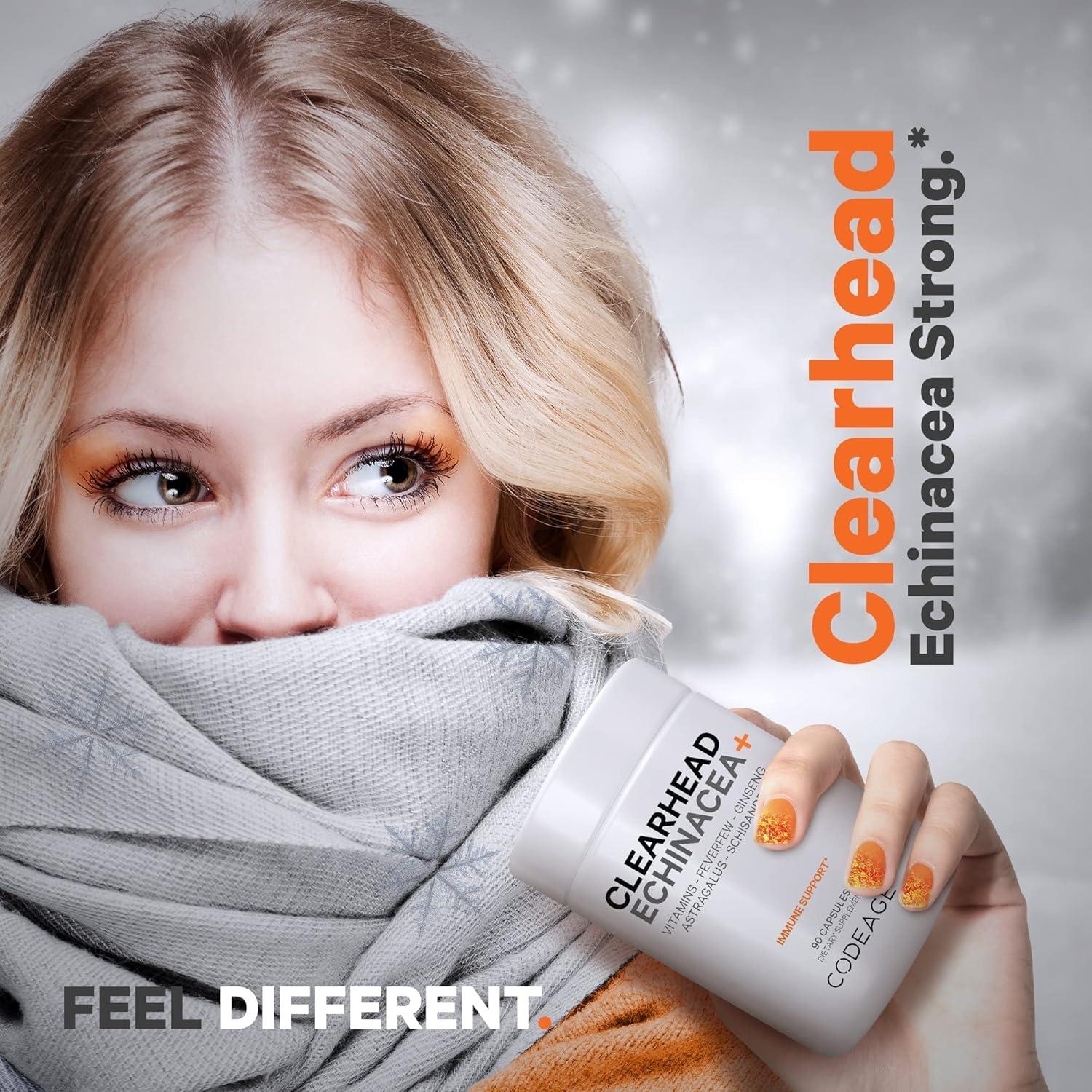 Suplemento Codeage Clearhead Echinacea+ 90 Cápsulas - Herbal y Probioticos