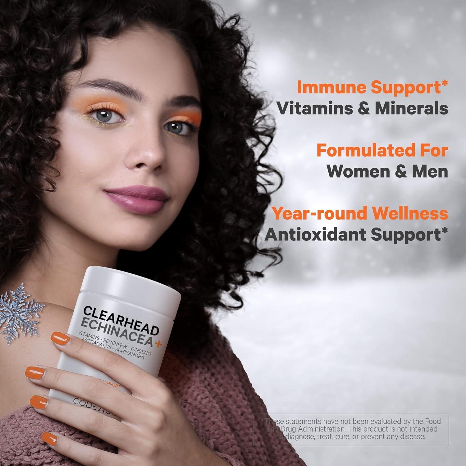 Suplemento Codeage Clearhead Echinacea+ 90 Cápsulas - Herbal y Probioticos