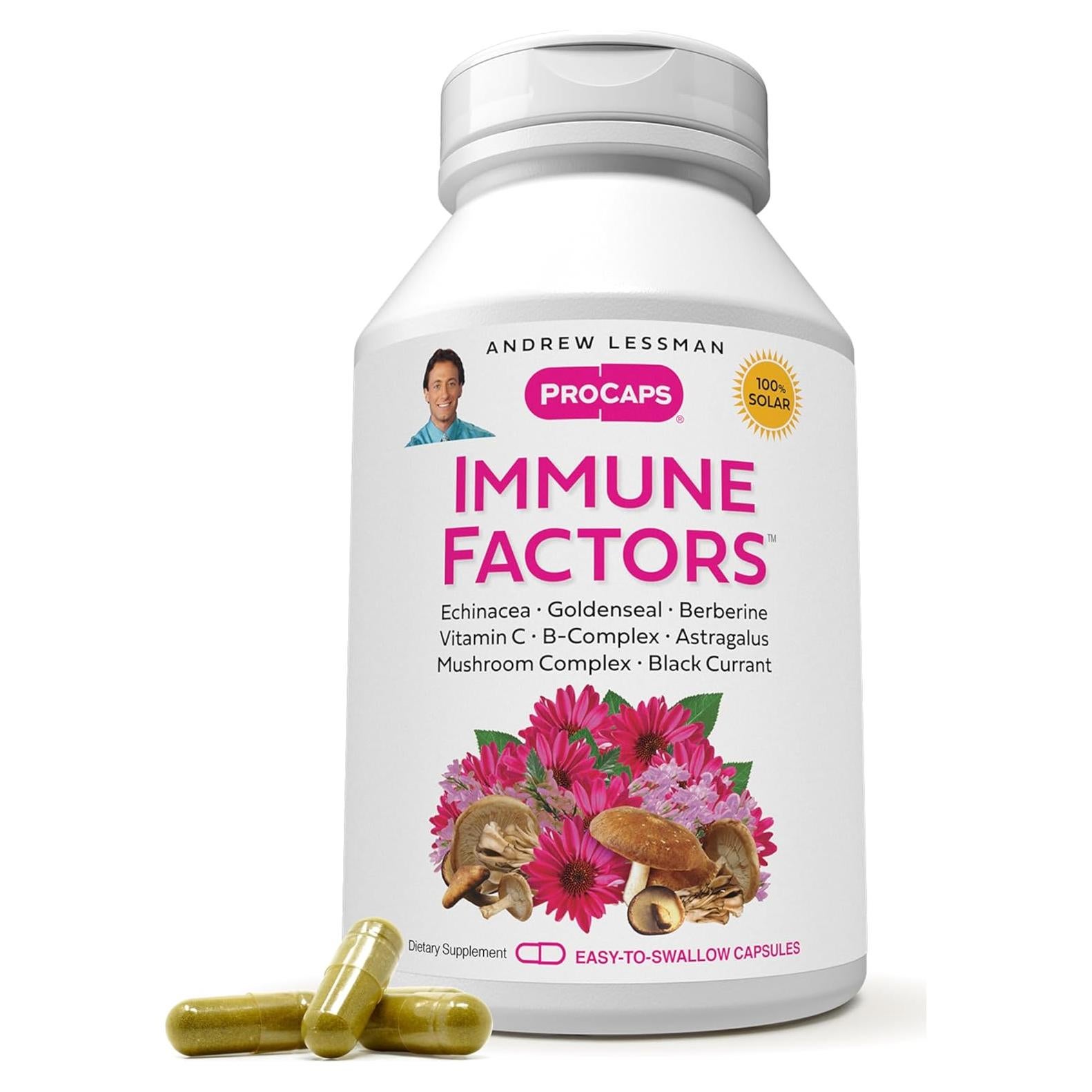 ANDREW LESSMAN Factores Inmunes 30 Cápsulas - Vitamina C, Equinácea, Hongos