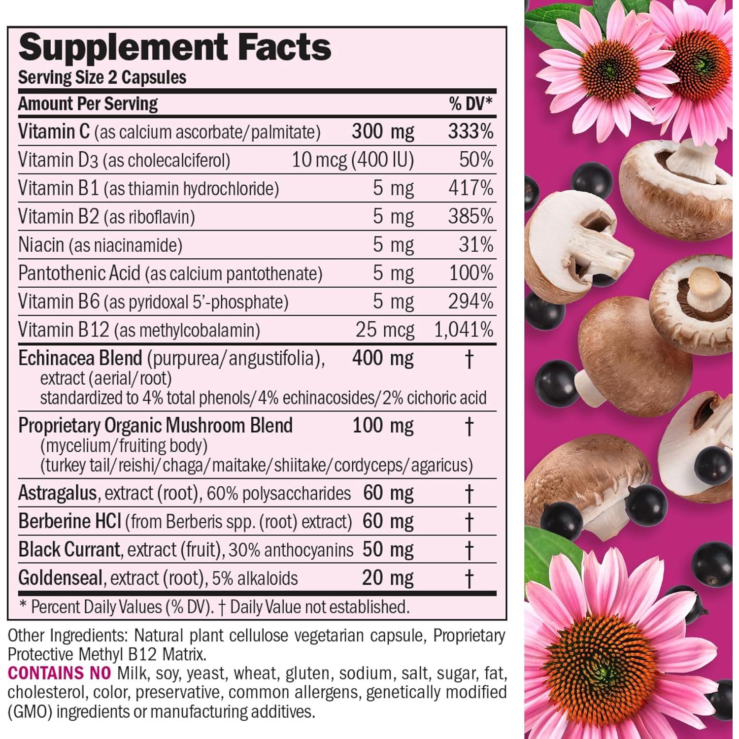 ANDREW LESSMAN Factores Inmunes 30 Cápsulas - Vitamina C, Equinácea, Hongos