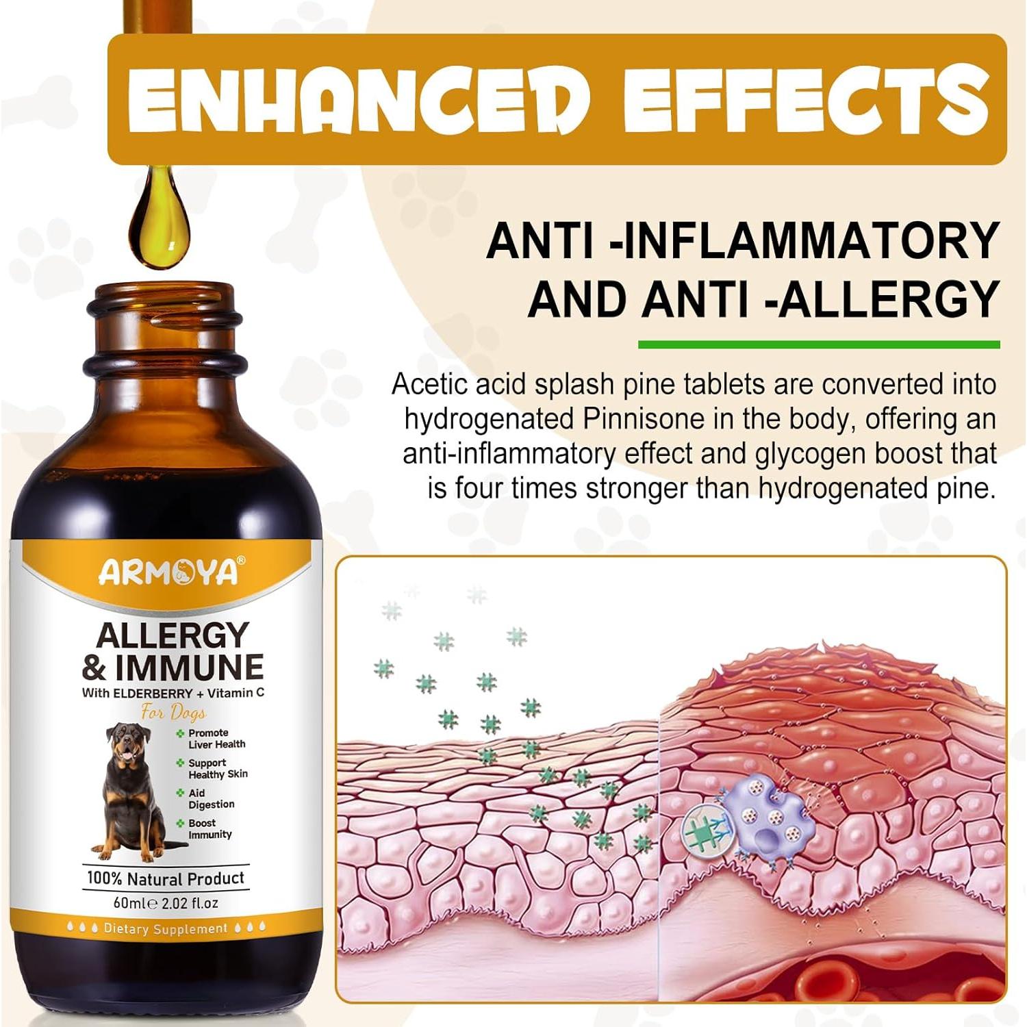 Gotas Alivio Alergias Perros ARMOYA 140g - Natural con Cúrcuma