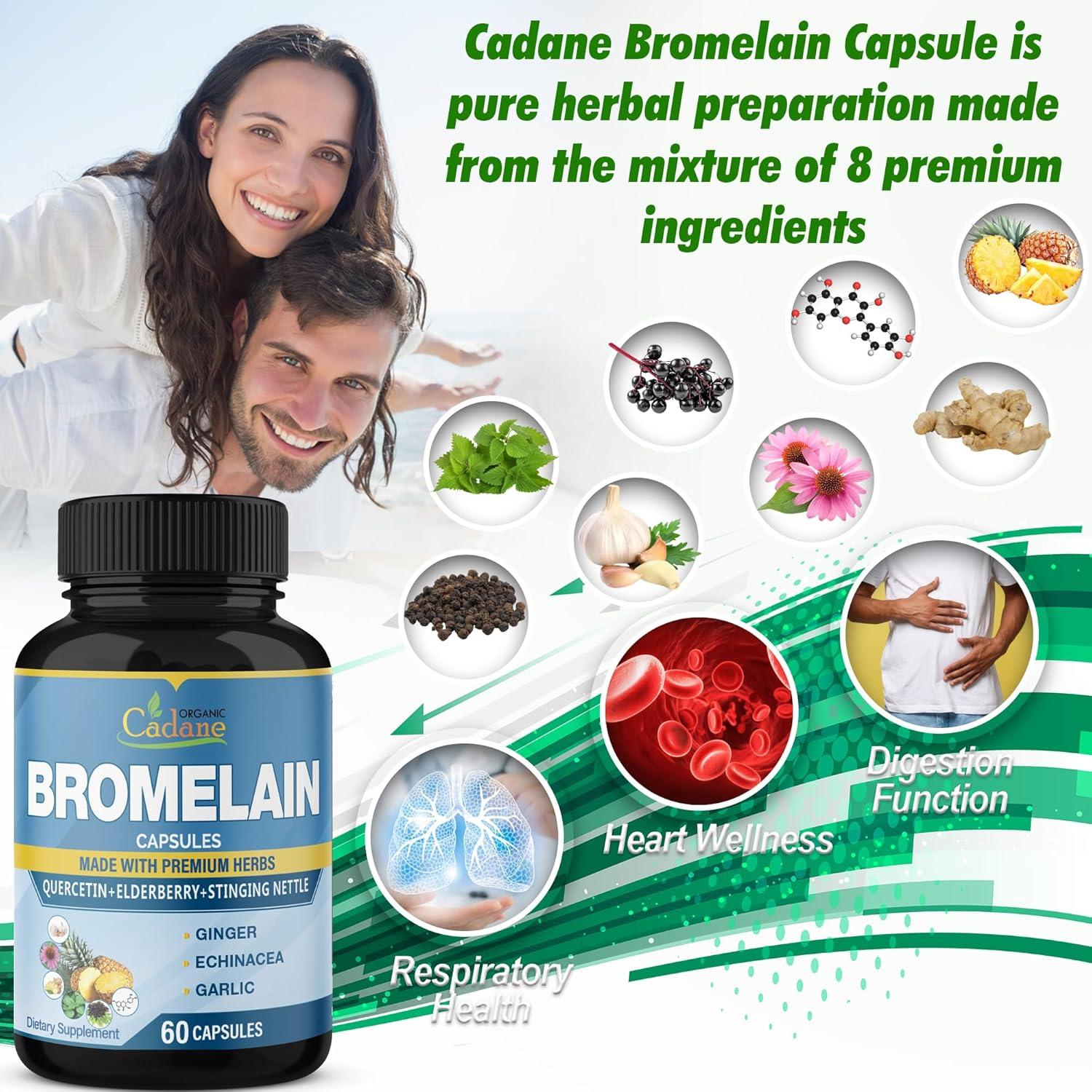 Cápsulas de Bromelina Organic Cadane 120 caps - Suplemento Herbal