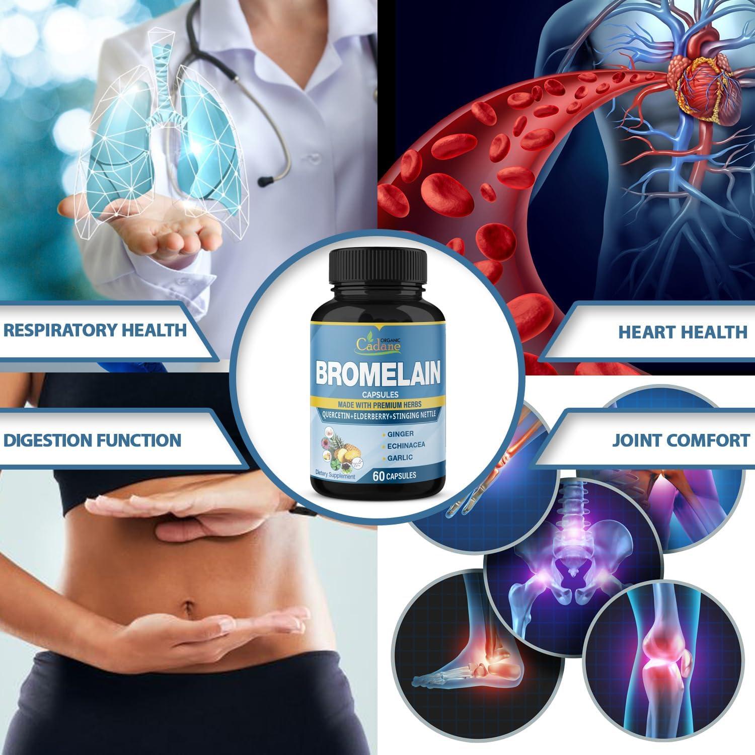 Cápsulas de Bromelina Organic Cadane 120 caps - Suplemento Herbal