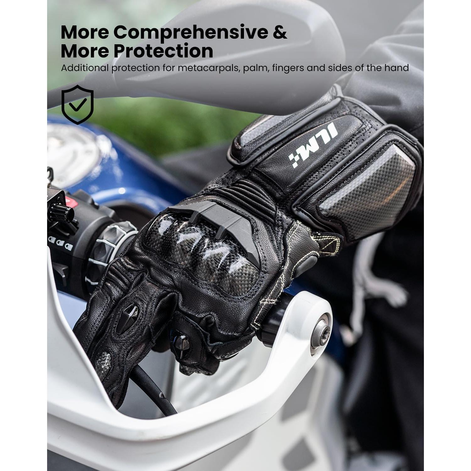 Guantes de motocicleta ILM GRC01L XL Negro Transpirables