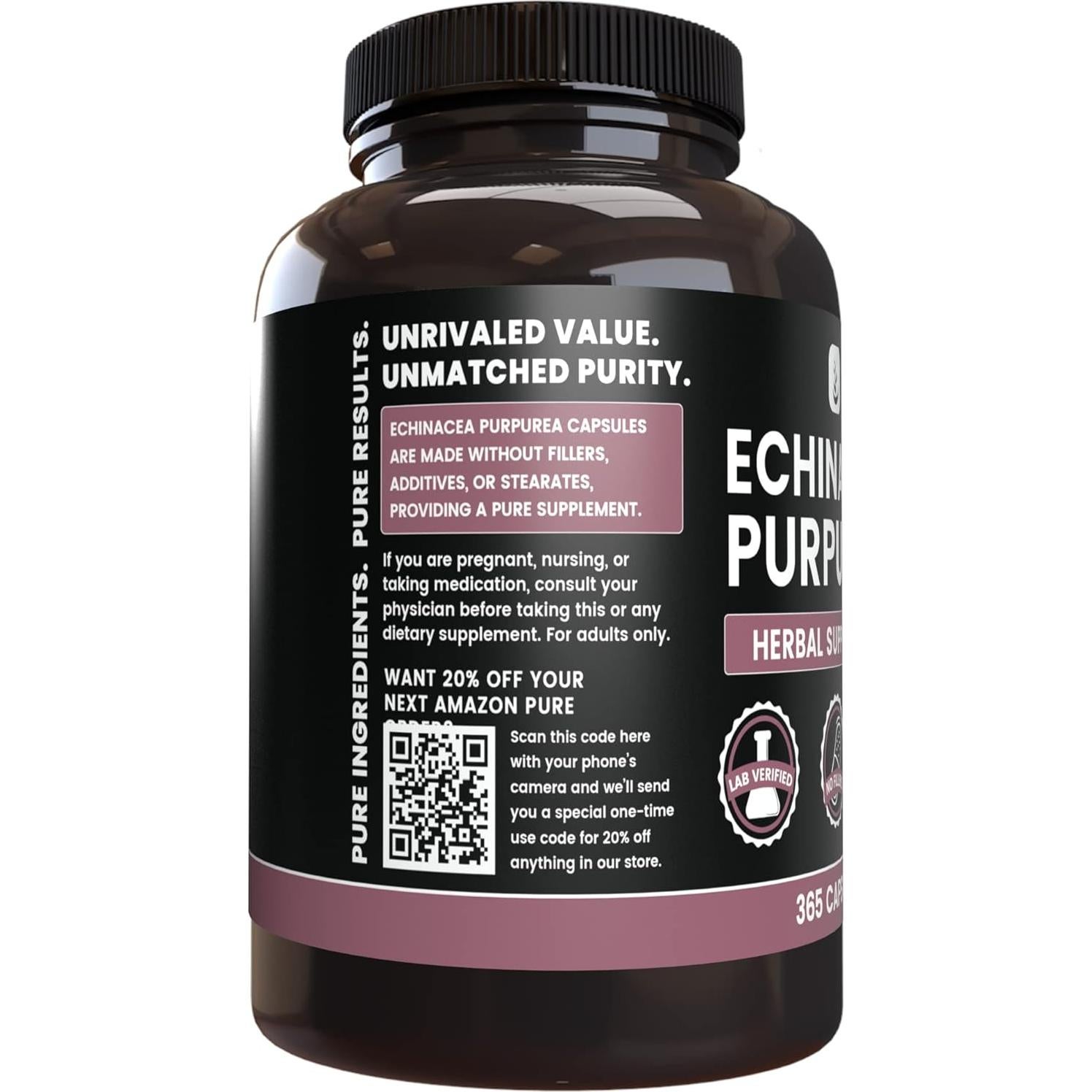 Cápsulas de Echinacea Purpurea 365 Unidades Ingredientes Originales