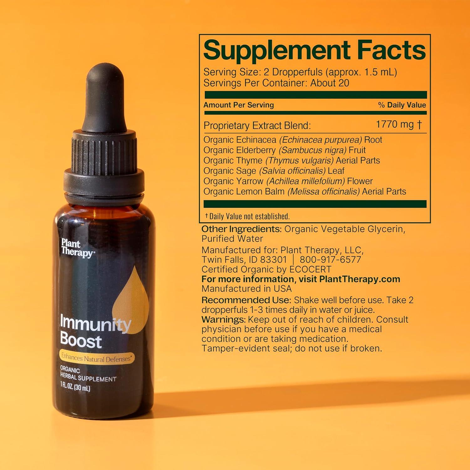 Tintura Orgánica Aumento de Inmunidad Plant Therapy 30 mL