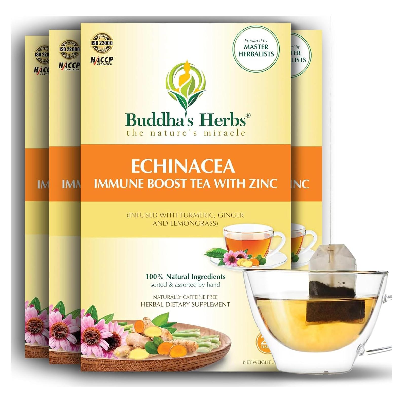 Té de Equinácea Premium Buddha's Herbs - 88 Bolsitas Orgánicas