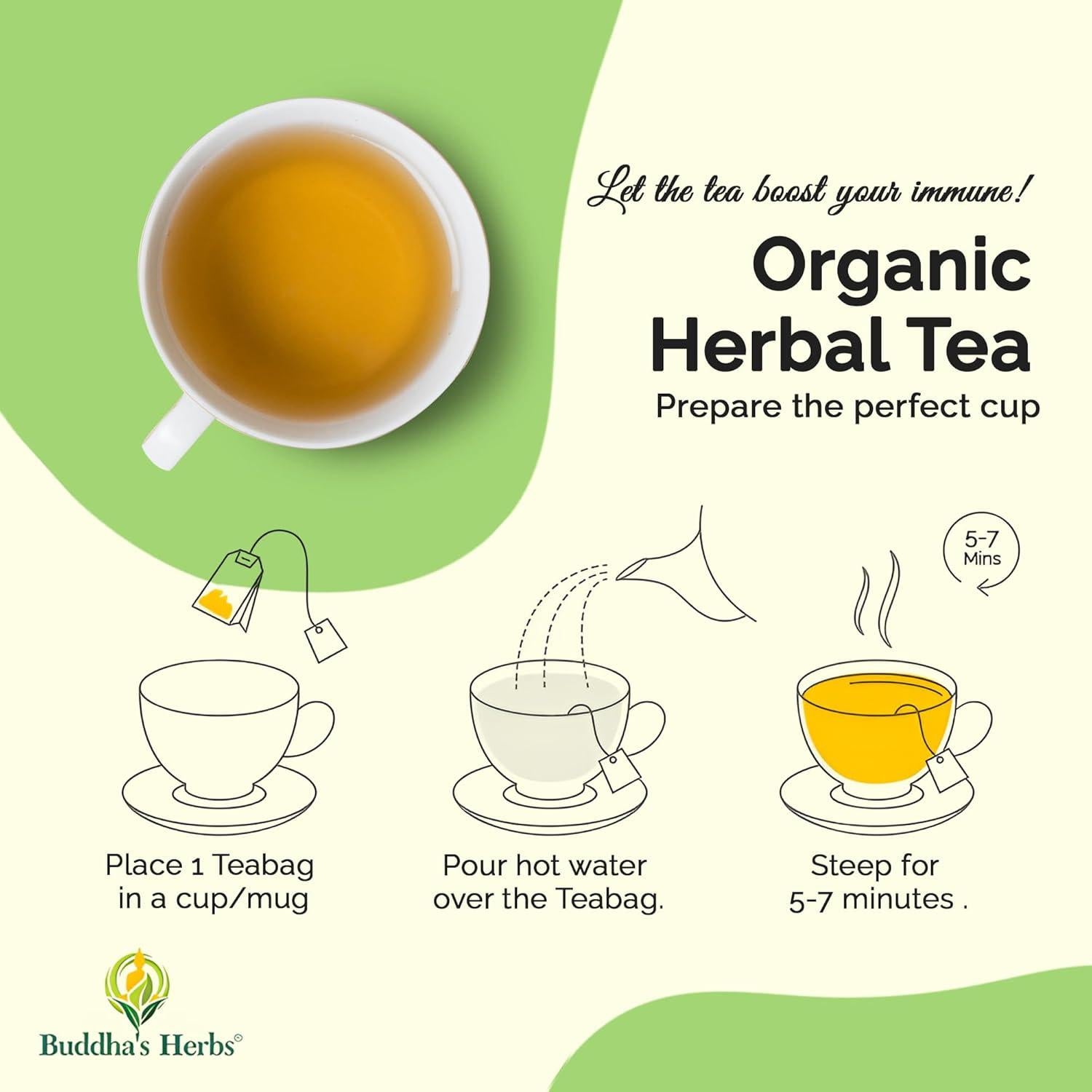 Té de Equinácea Premium Buddha's Herbs - 88 Bolsitas Orgánicas