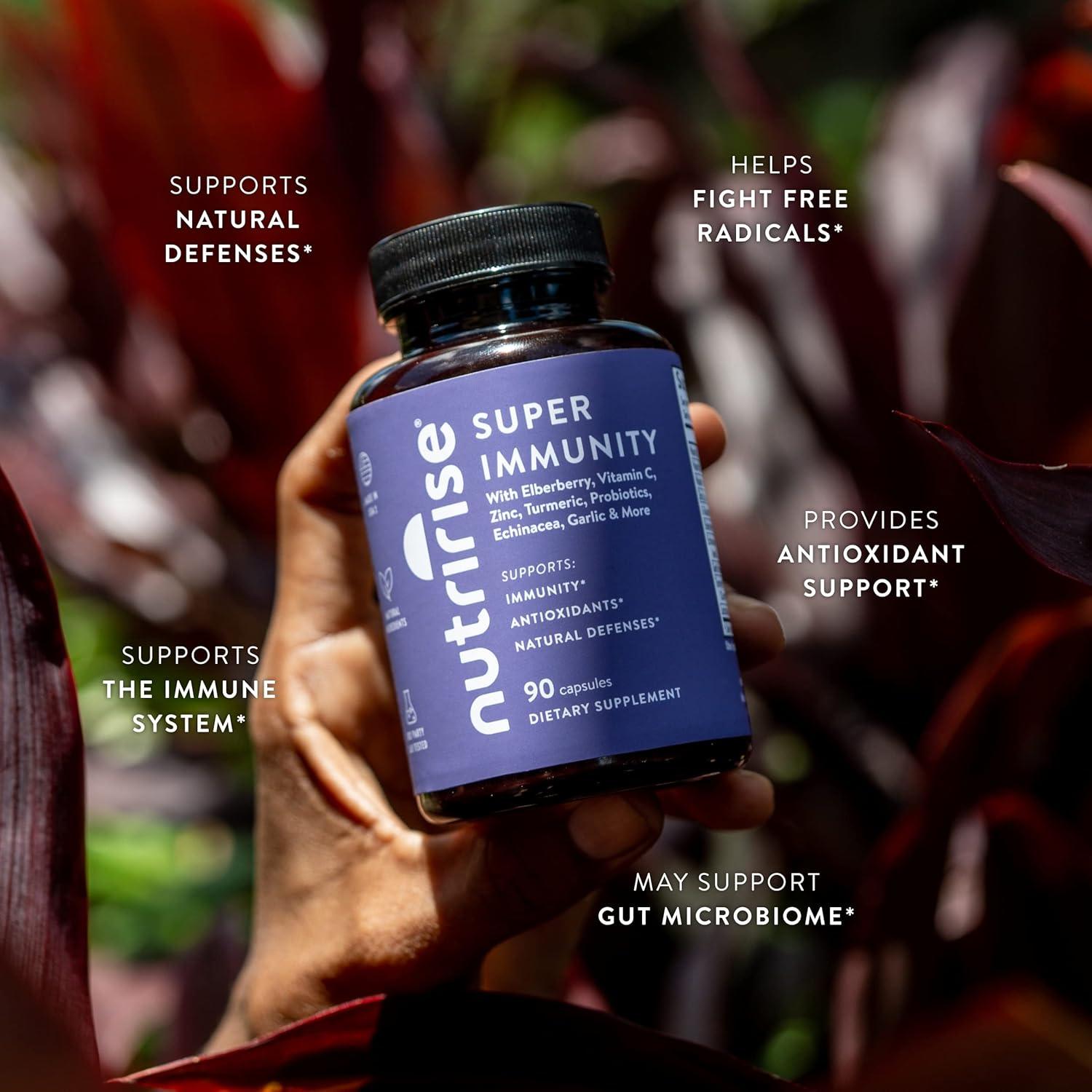 Suplemento Inmunológico NutriRise 90 Cápsulas - Vitamina C, Zinc, Probioticos