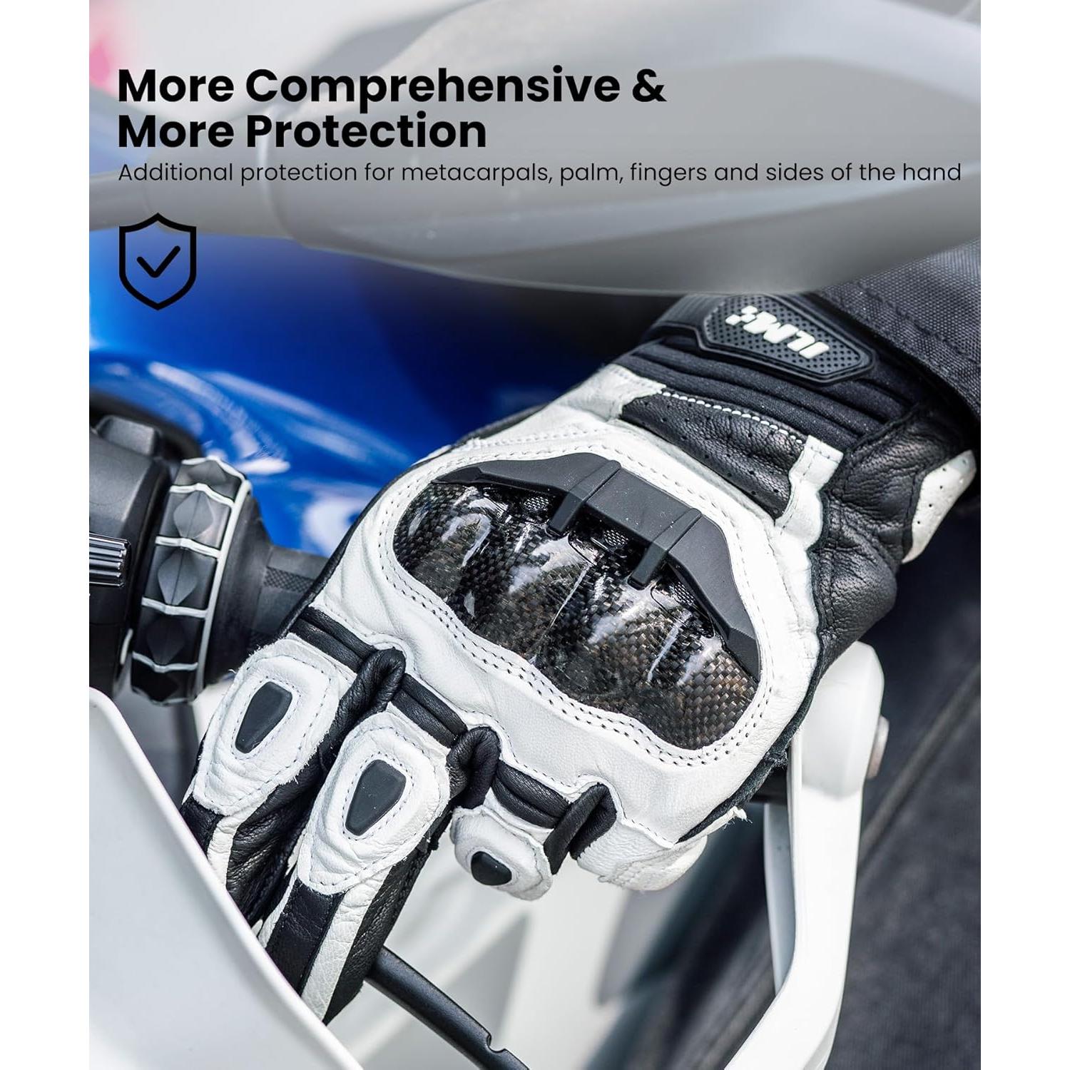 Guantes de motocicleta ILM GRC01 de cuero transpirables XL