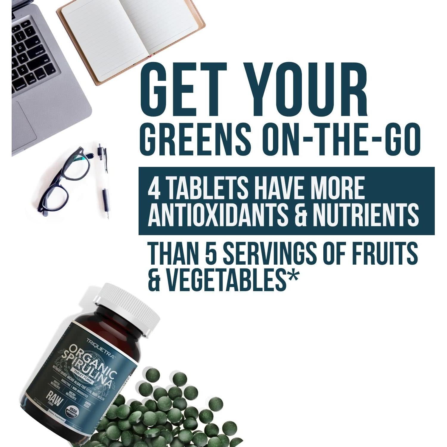 Tabletas de Espirulina Orgánica Parry 360 Tabletas - Alta Densidad Nutricional