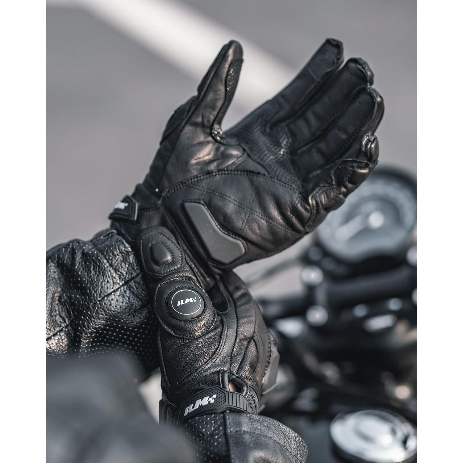 Guantes de motocicleta ILM GRC01 de cuero transpirables XXL