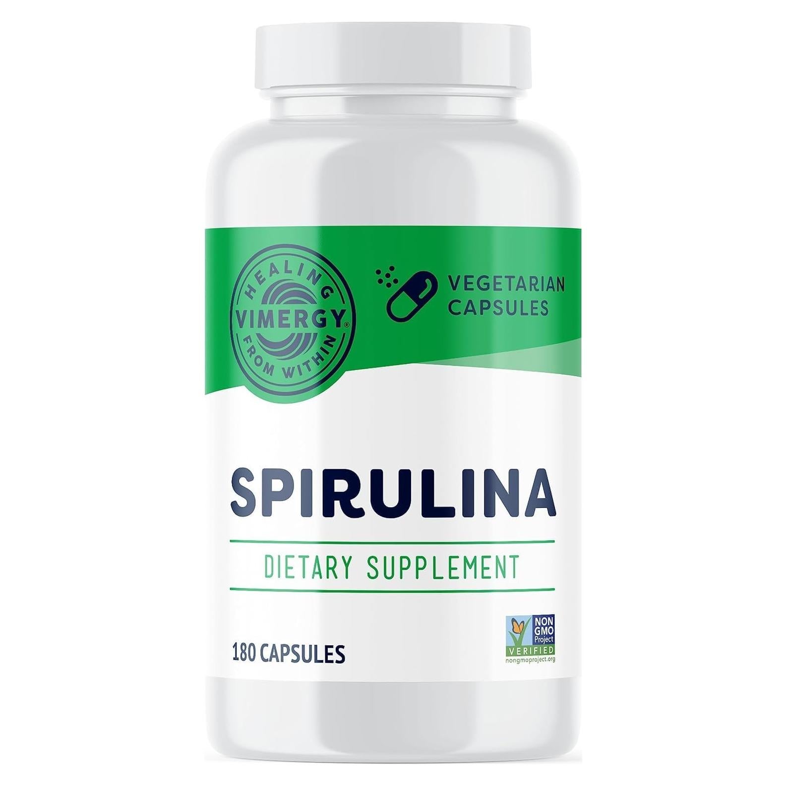 Cápsulas de Spirulina Vimergy - Proteína Vegetal 180 Unidades
