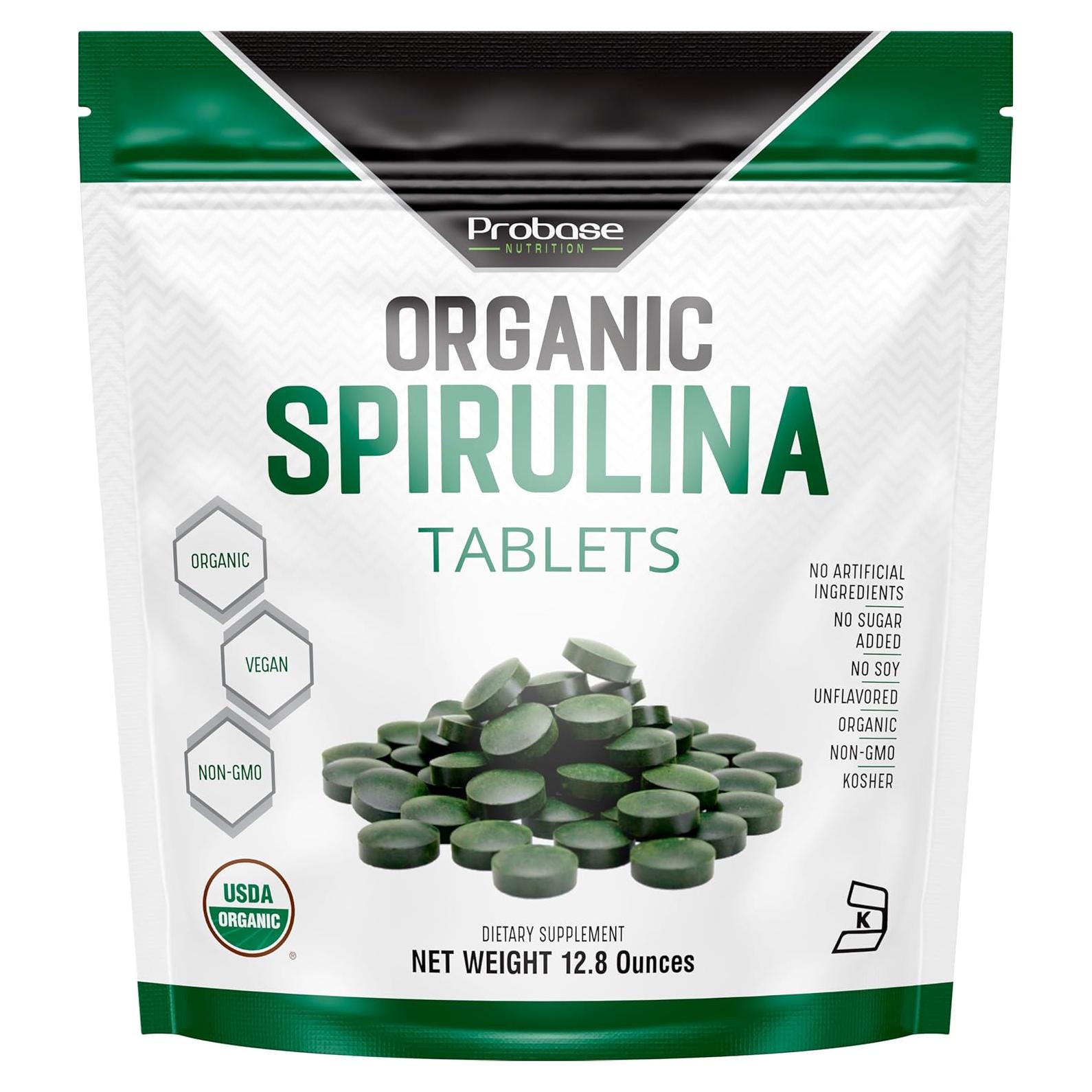 Tabletas de Espirulina Orgánica Probase Nutrition 720 Unidades