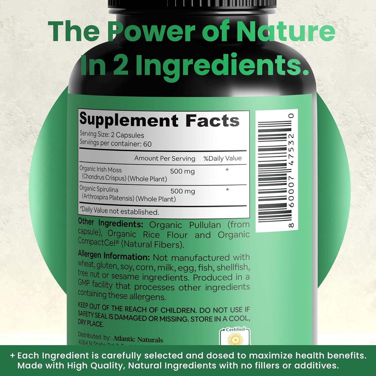 Cápsulas de Musgo Marino Irlandés Atlantic Naturals 120 ct