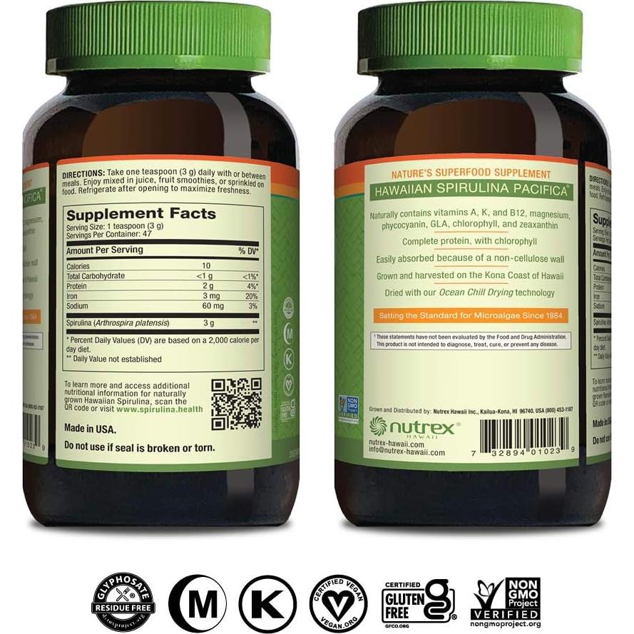 Nutrex Hawaii Espirulina Pura Vegana 142 Gramos - Superalimento