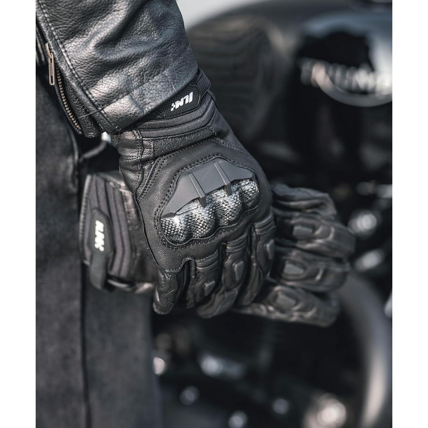 Guantes de motocicleta ILM GRC01 de cuero transpirables