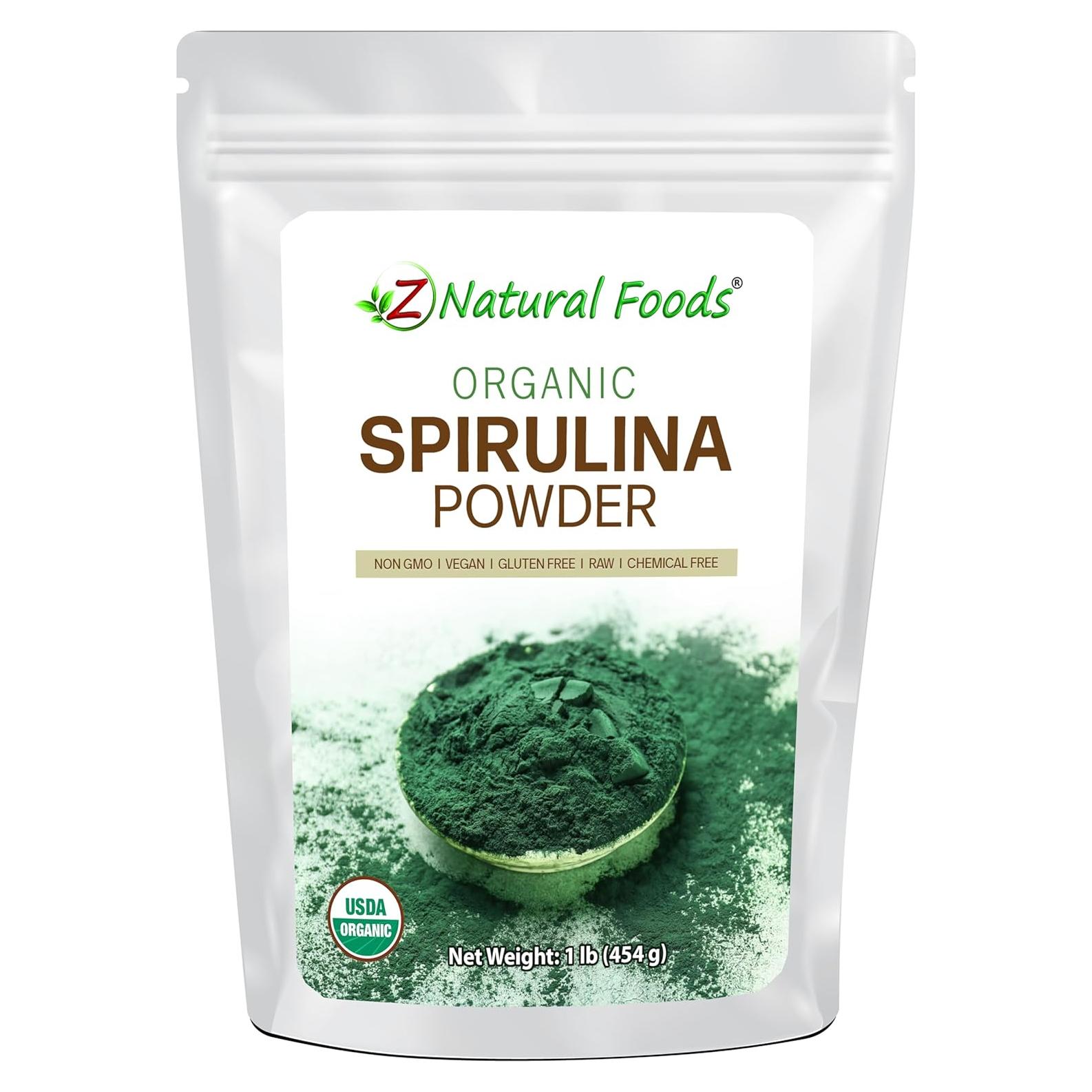 Polvo de Espirulina Orgánica Z Natural Foods 454g - Superalimento