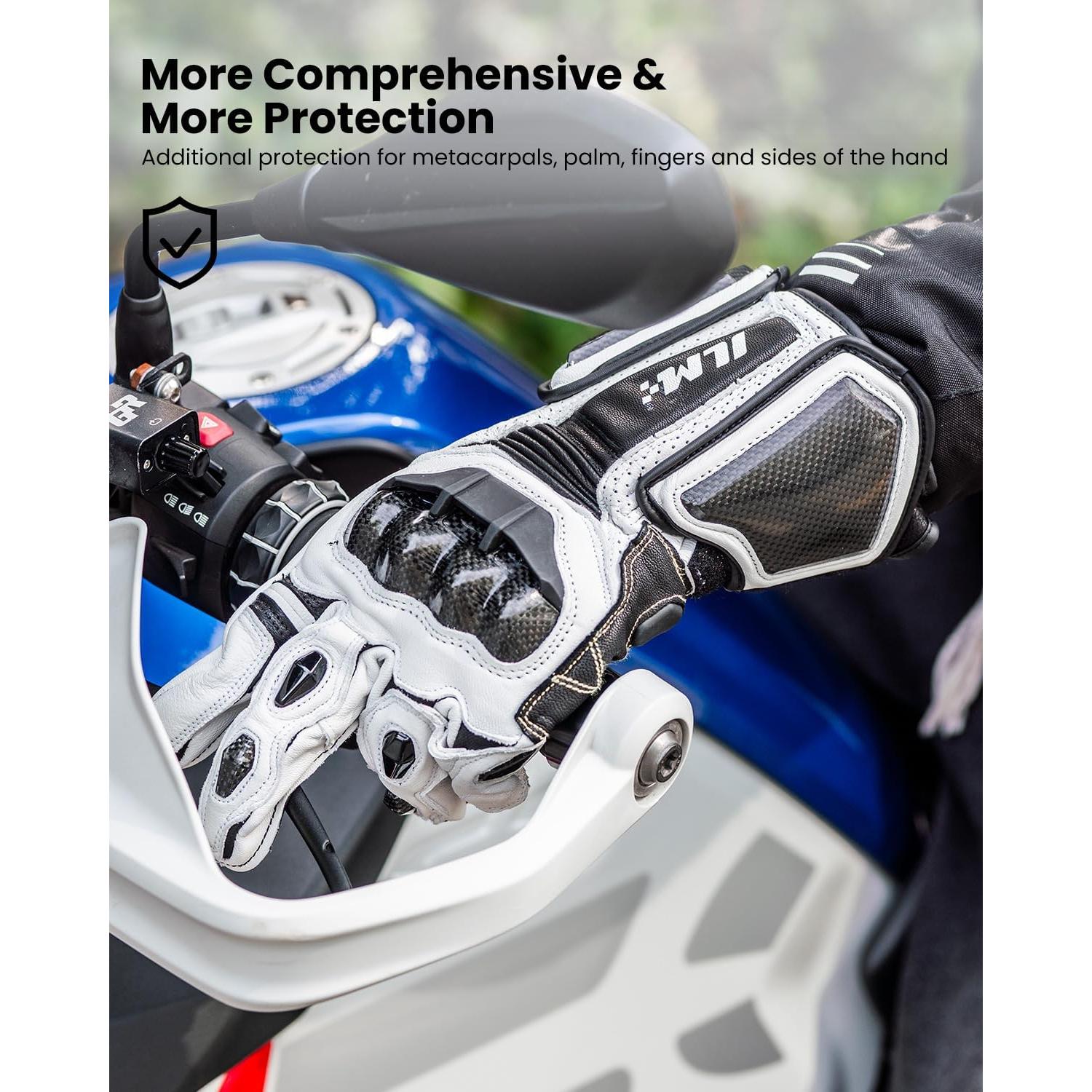 Guantes de motocicleta ILM GRC01L Cuero Transpirables XXL