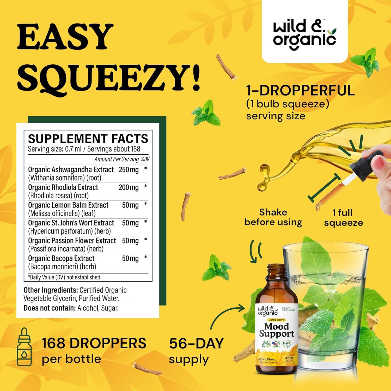 Suplemento Líquido Wild & Organic 118.3 ml - Apoyo al Estado de Ánimo