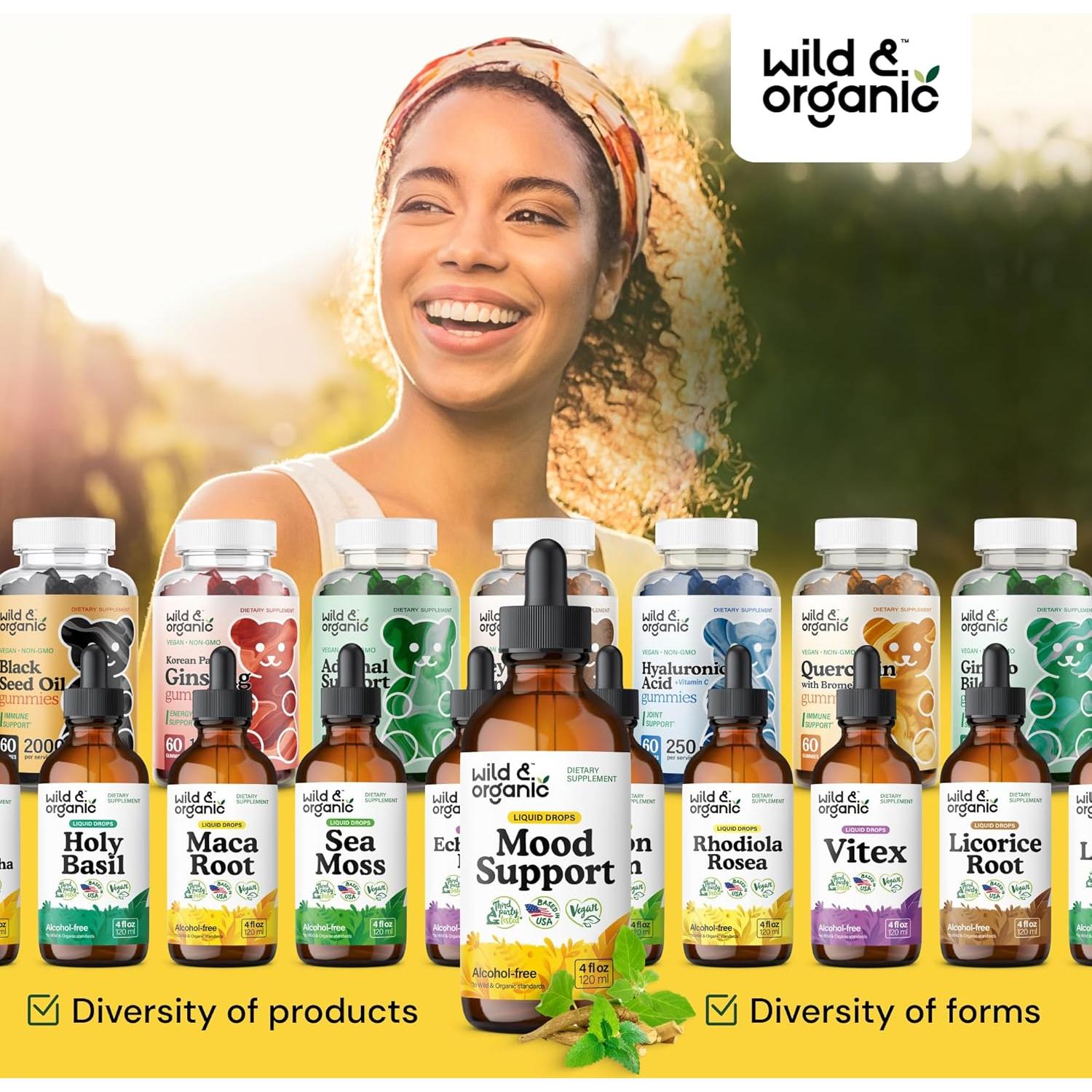 Suplemento Líquido Wild & Organic 118.3 ml - Apoyo al Estado de Ánimo