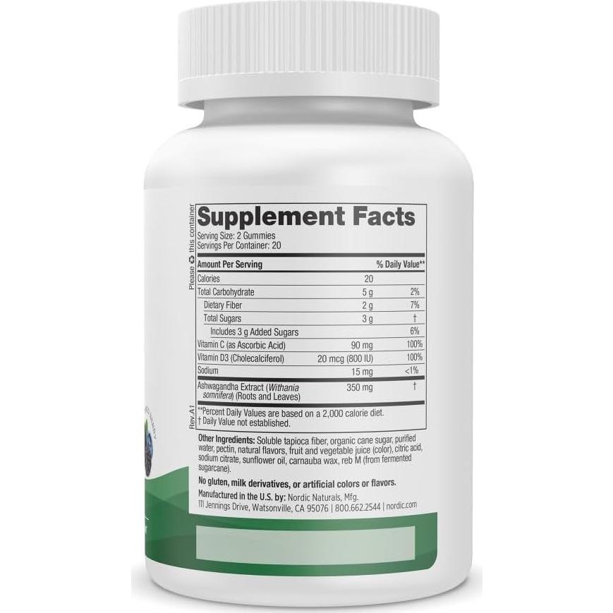 Gomitas para el Estrés Nordic Naturals, 40 Suplementos Gummy