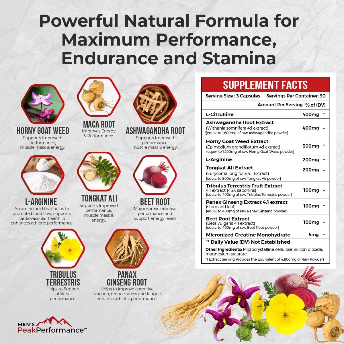Suplemento Aumentador de Testosterona Men's PeakPerformance - 90 Cápsulas