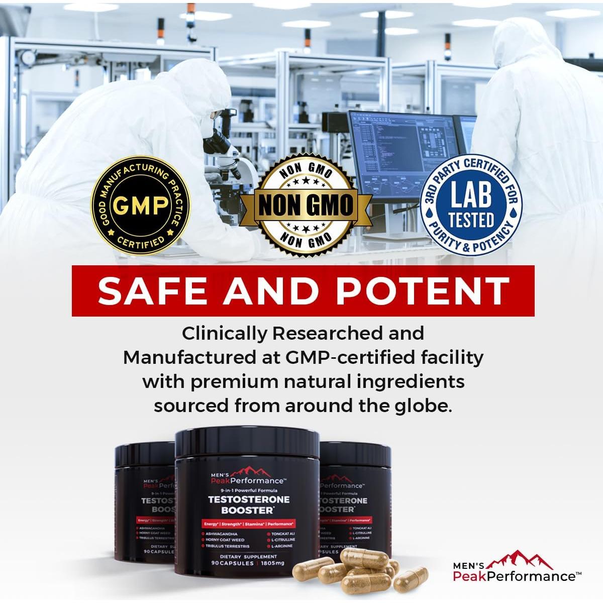 Suplemento Aumentador de Testosterona Men's PeakPerformance - 90 Cápsulas