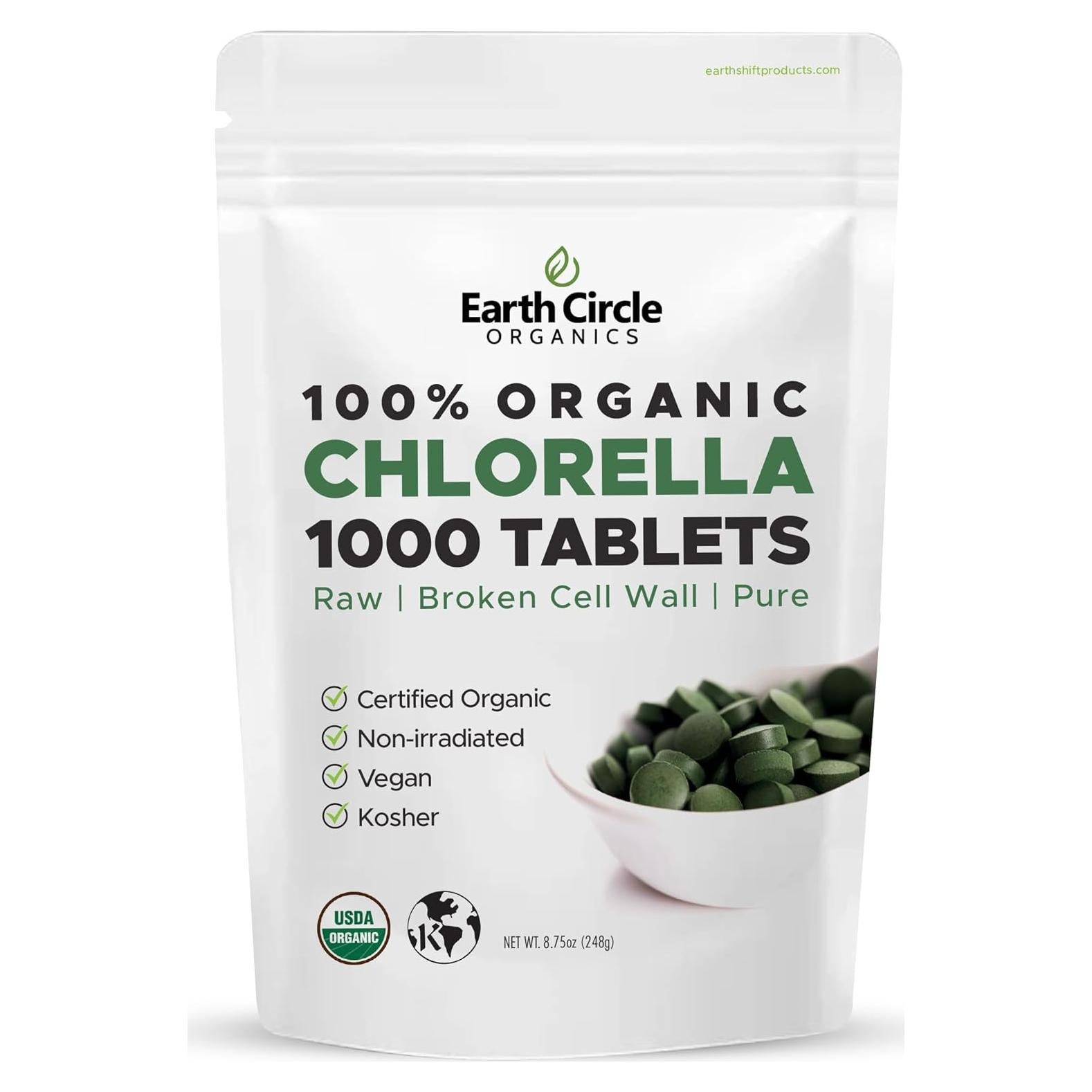 Tabletas de Chlorella Orgánica 1000 Unidades Earth Circle
