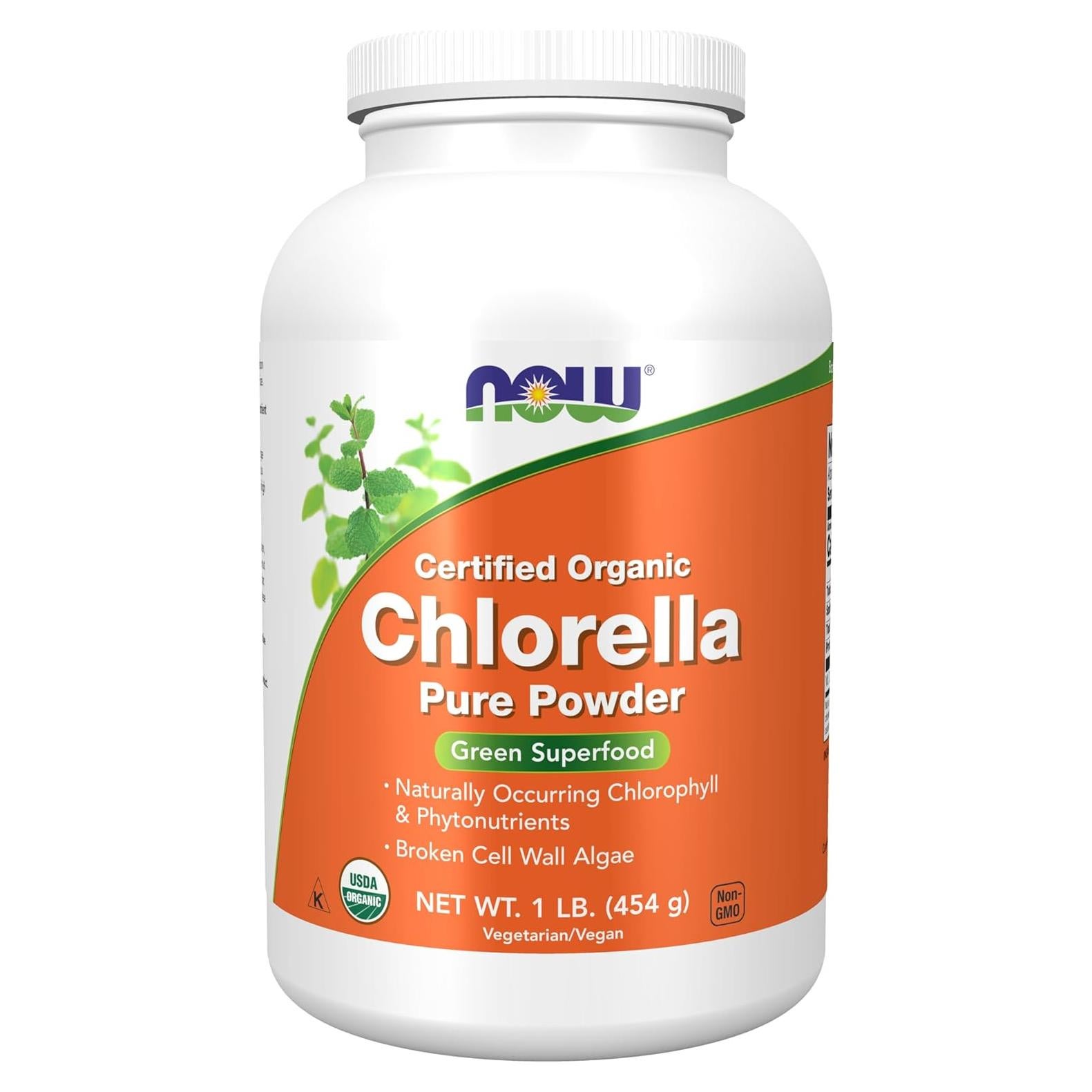 NOW Foods Chlorella Orgánica en Polvo 0.45 kg - Suplemento Nutricional