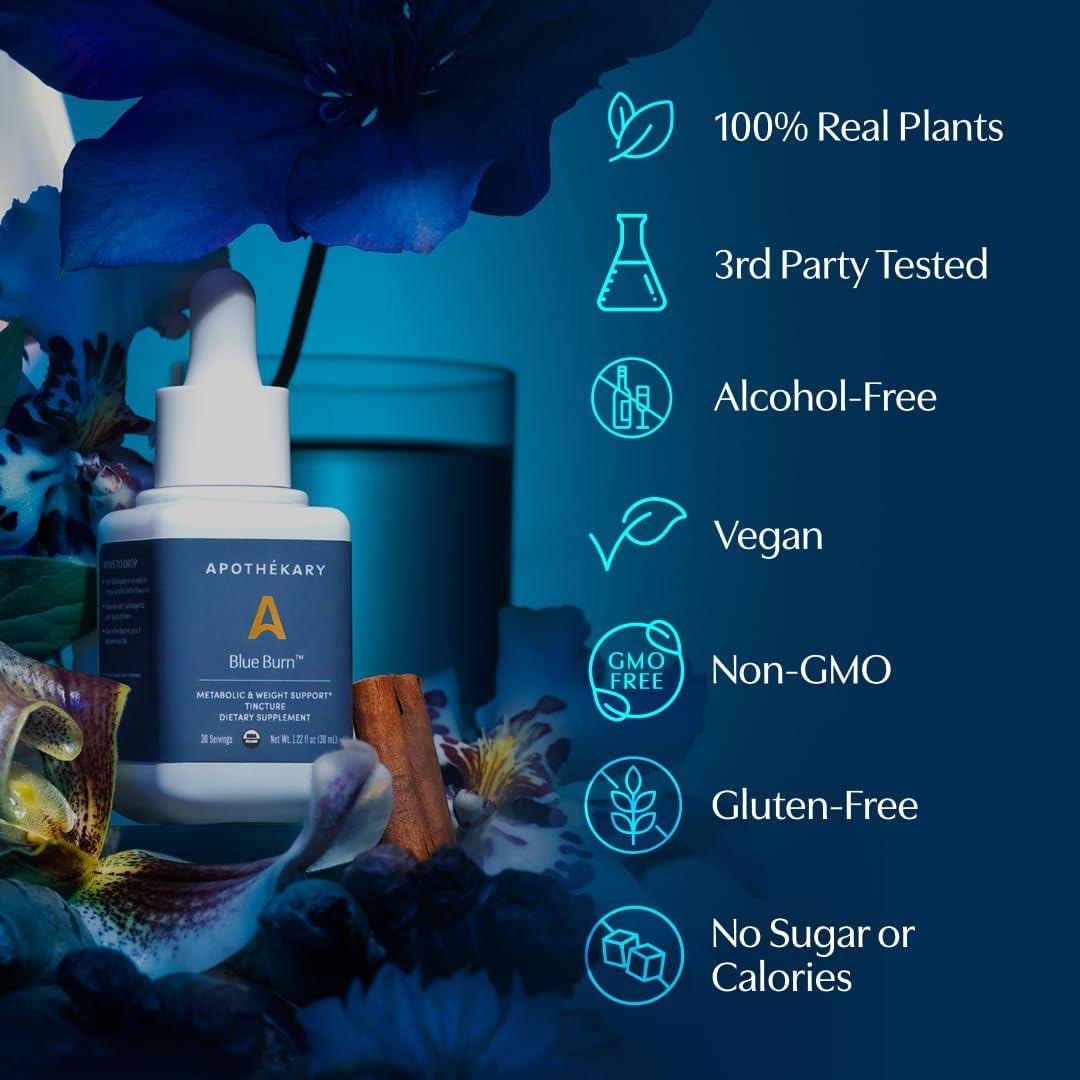 Suplemento Líquido Herbal Apothékary Blue Burn 36.3 ml