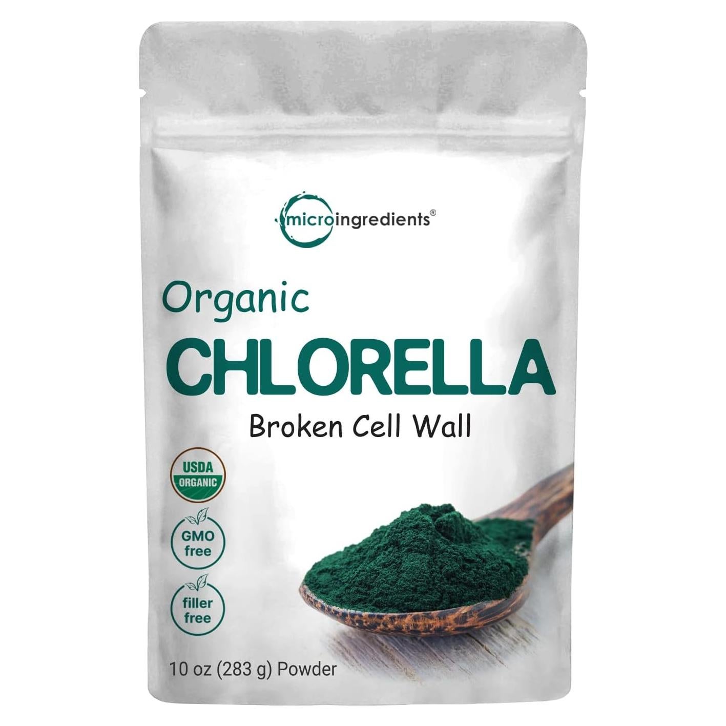 Polvo de Chlorella Orgánica Micro Ingredients 283.5g Crudo Vegano