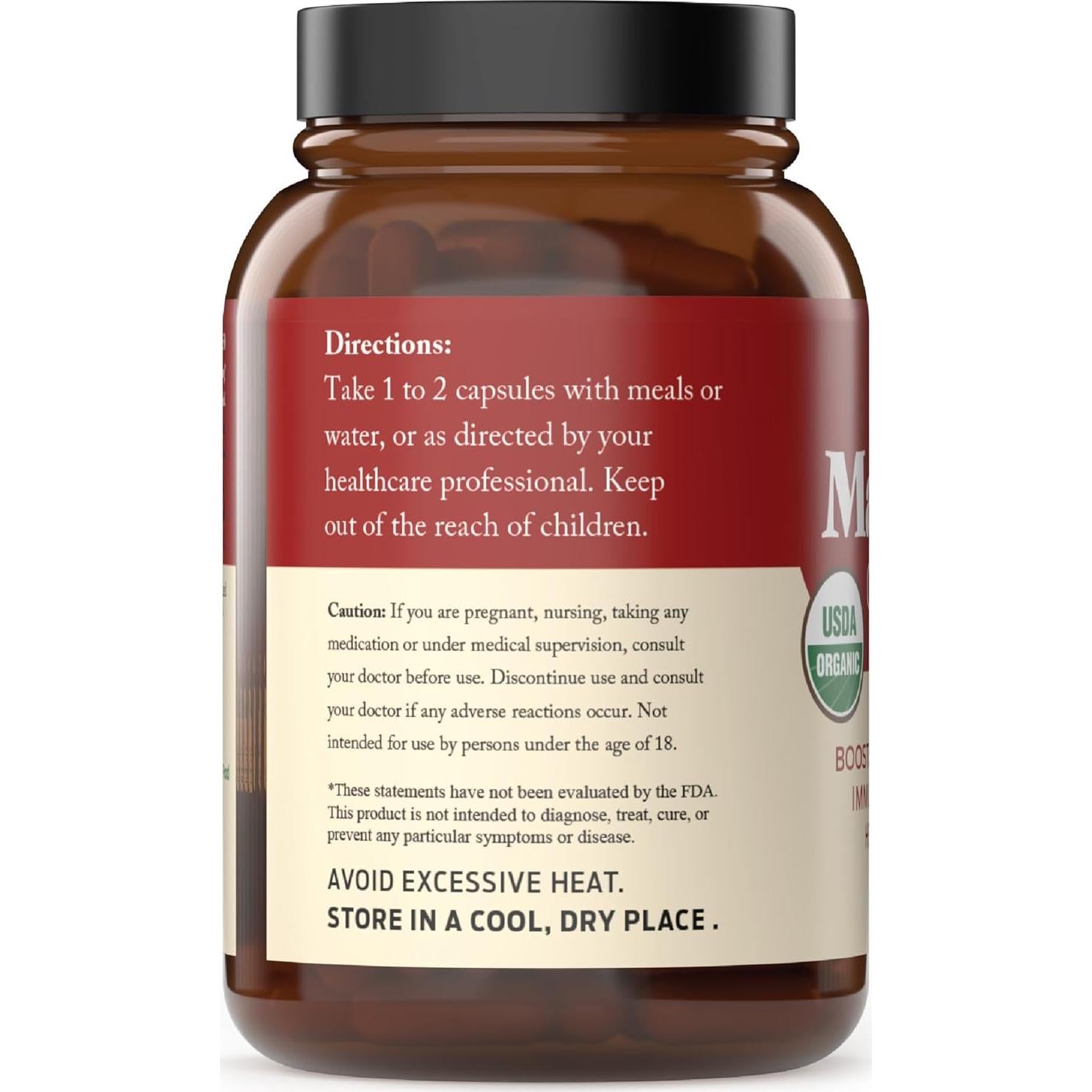 Cápsulas de Maca Roja Orgánica 800mg - 100 Pastillas Gelatinizadas