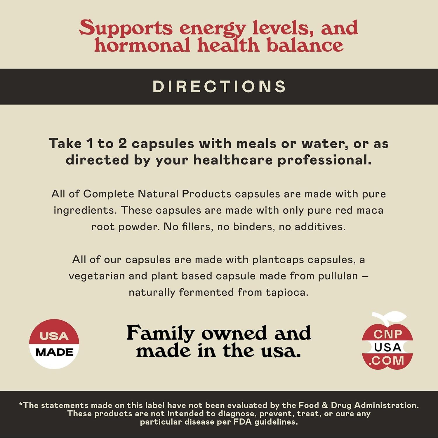 Cápsulas de Maca Roja Orgánica 800mg - 100 Pastillas Gelatinizadas