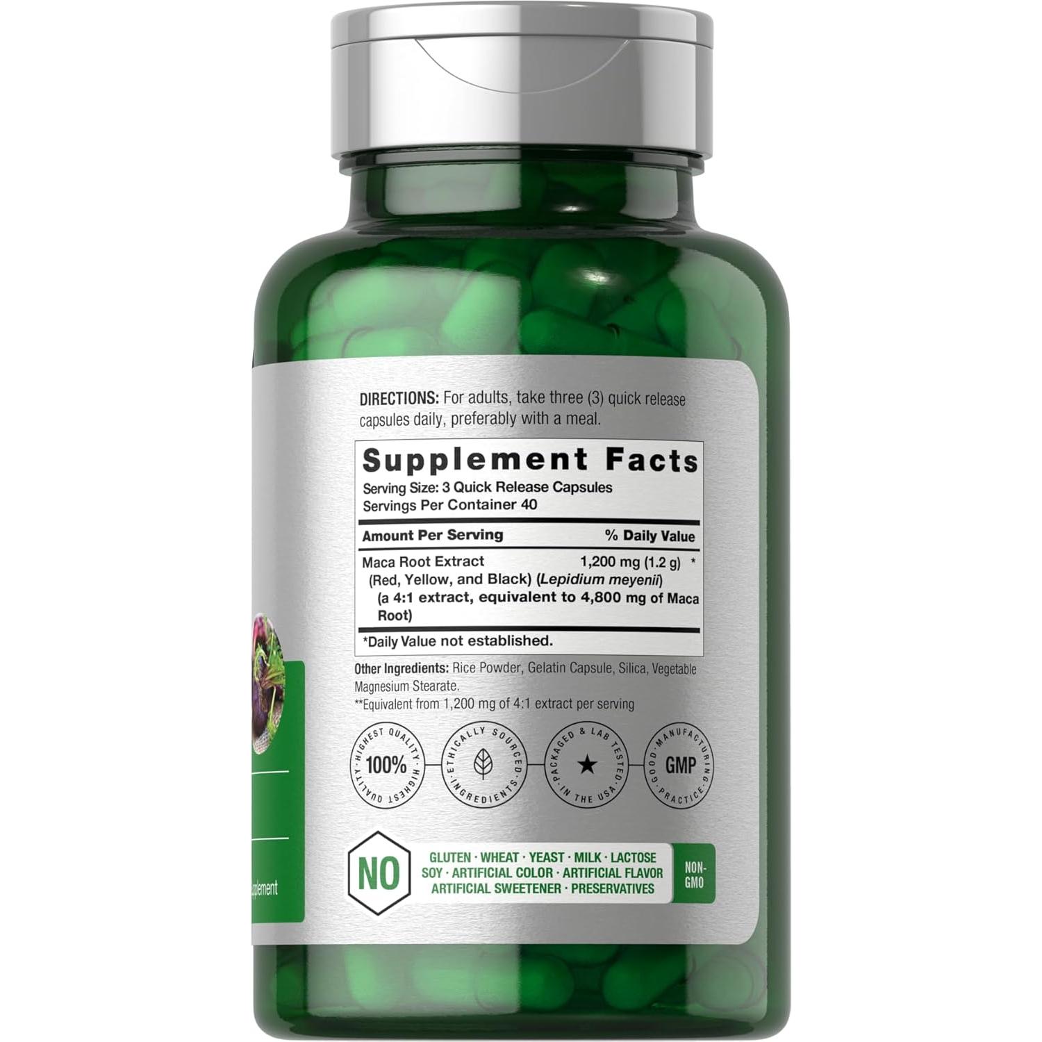 Cápsulas de Maca Horbäach 120 Píldoras Sin OGM y Gluten