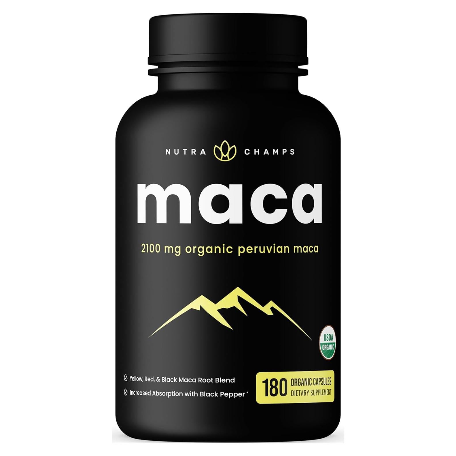 Cápsulas de Maca Orgánica NutraChamps 2100mg 180 Unidades