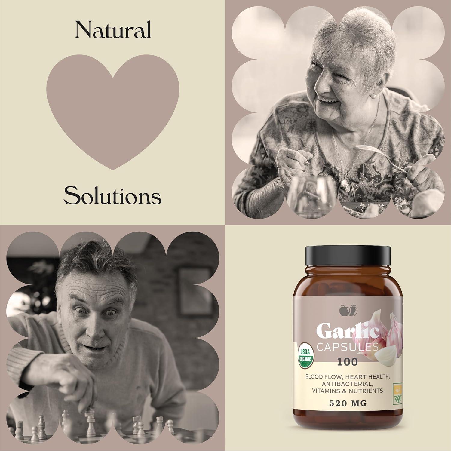 Cápsulas de Ajo Orgánico Complete Natural Products 520mg 100 Unidades