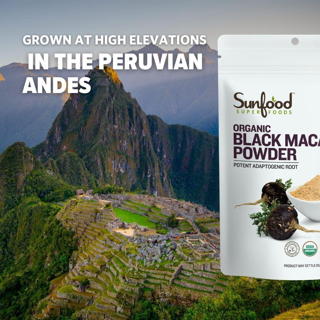 Polvo de Maca Negra Orgánica Sunfoods 113.4 g - Superalimento Peruano