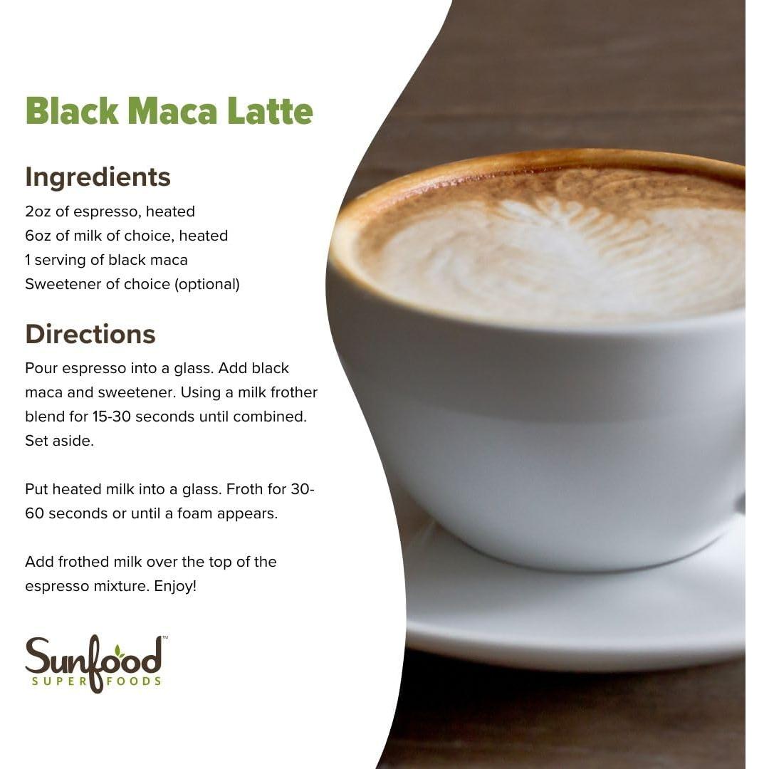 Polvo de Maca Negra Orgánica Sunfoods 113.4 g - Superalimento Peruano
