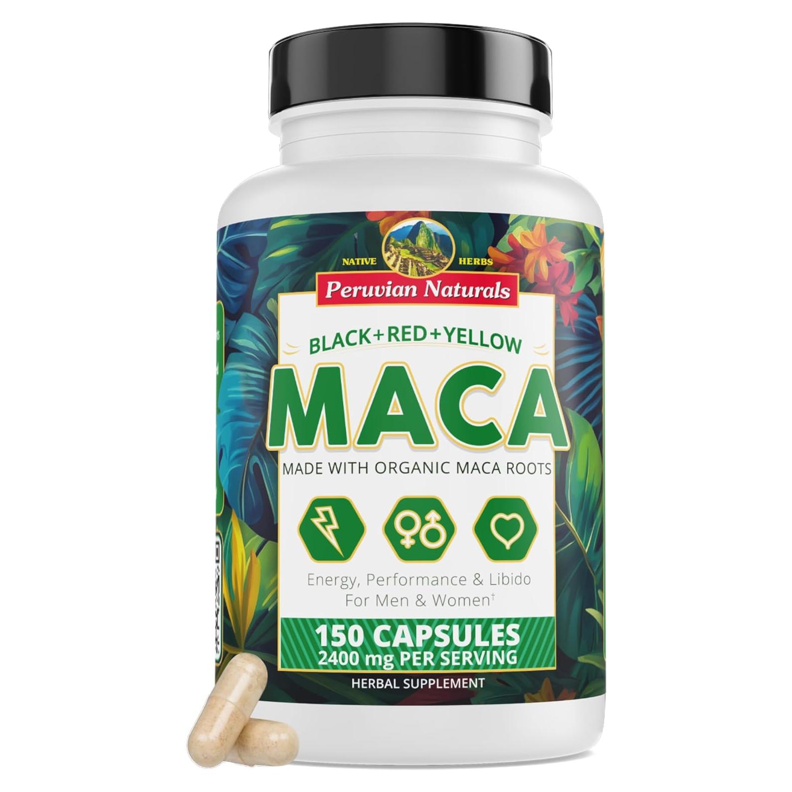 Cápsulas de Maca Orgánica 2400mg - 150 Pastillas Peruvian Naturals