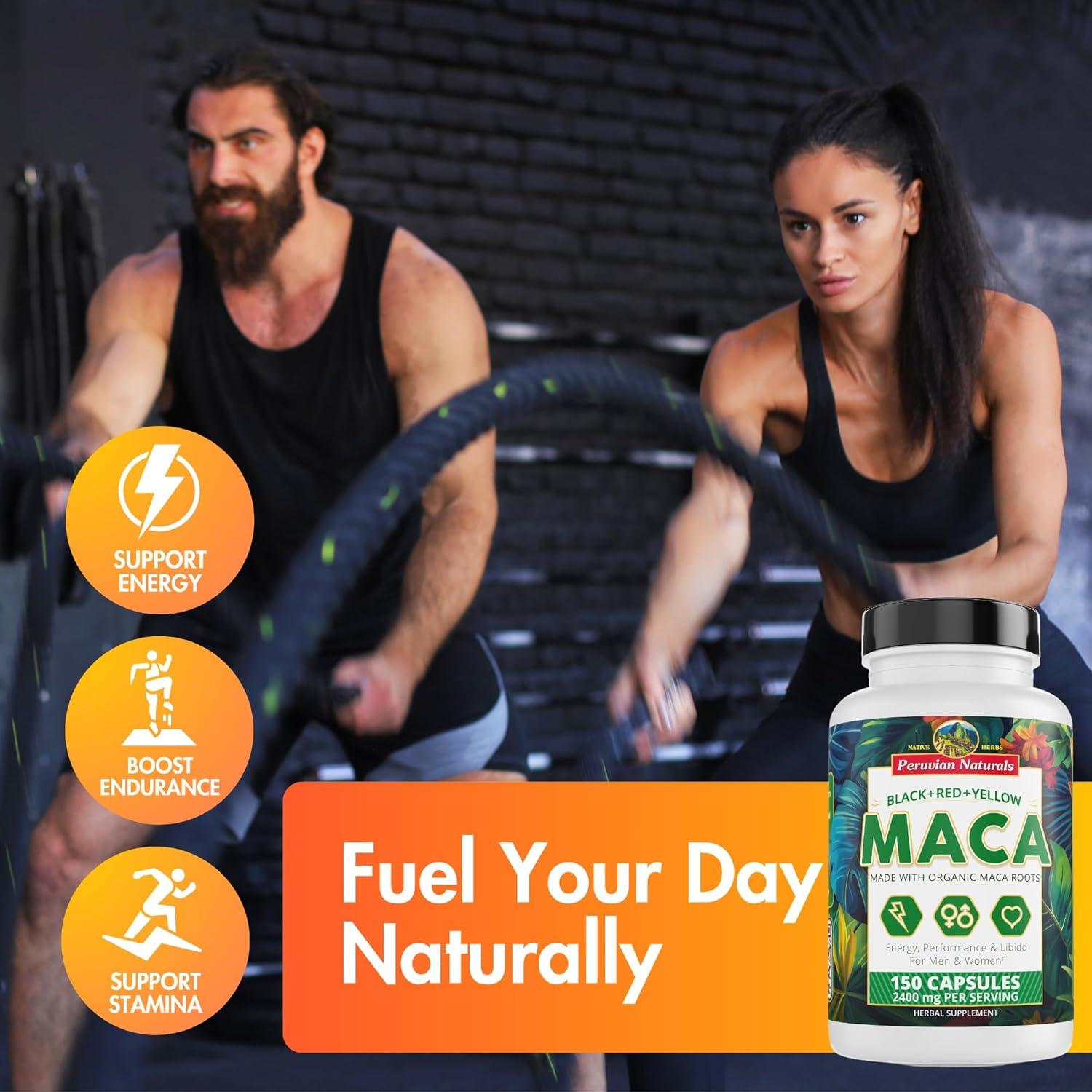 Cápsulas de Maca Orgánica 2400mg - 150 Pastillas Peruvian Naturals