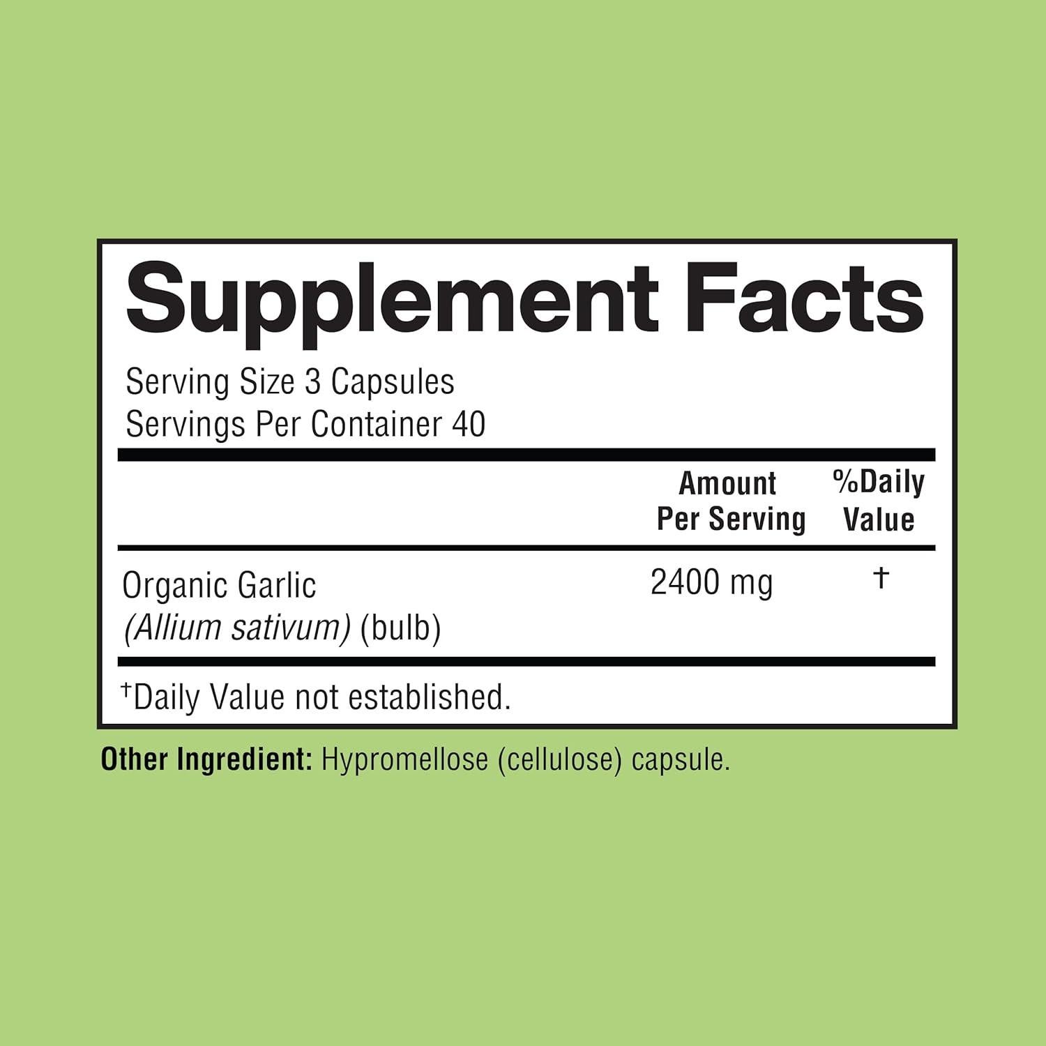 Cápsulas de Ajo Orgánico 2400mg Happi Mi Nutrition - 40 Días