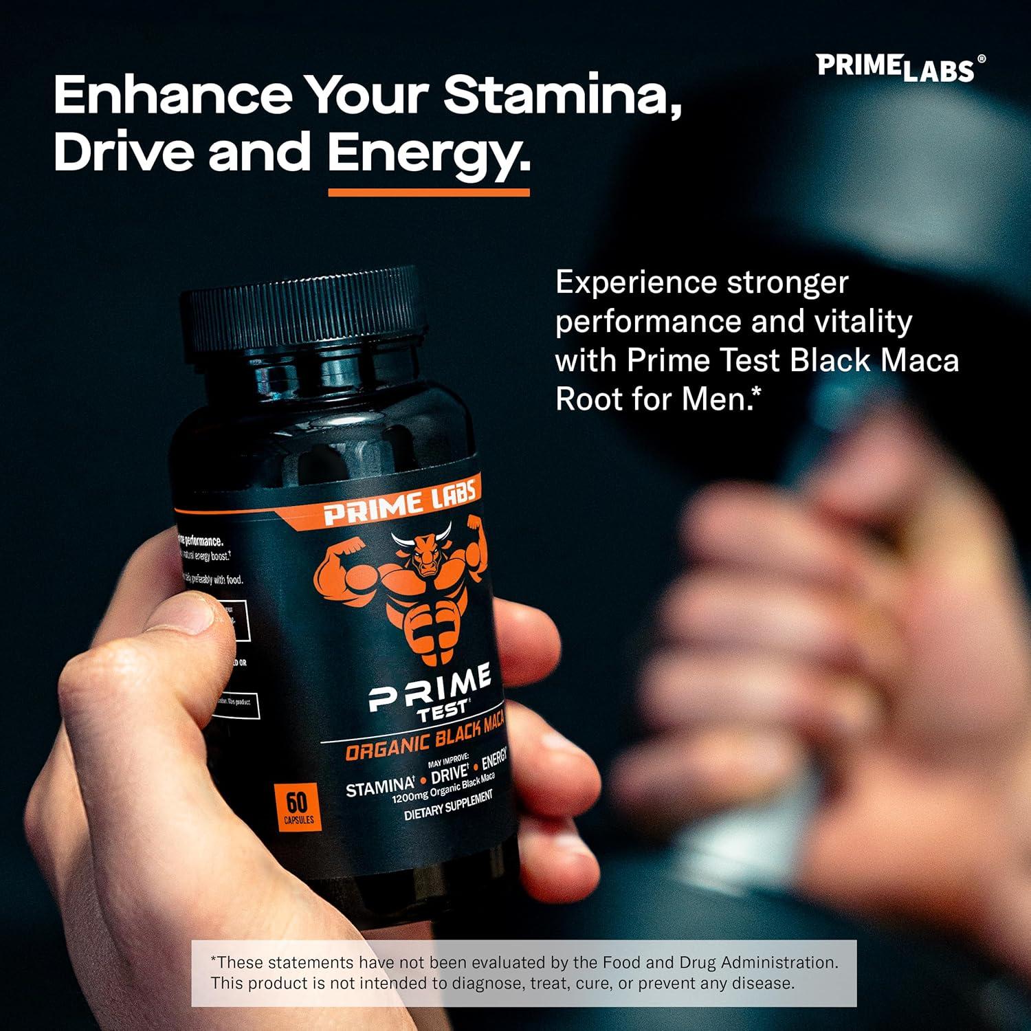 Cápsulas de Maca Negra Orgánica Prime Labs 1200mg - 60 Unidades